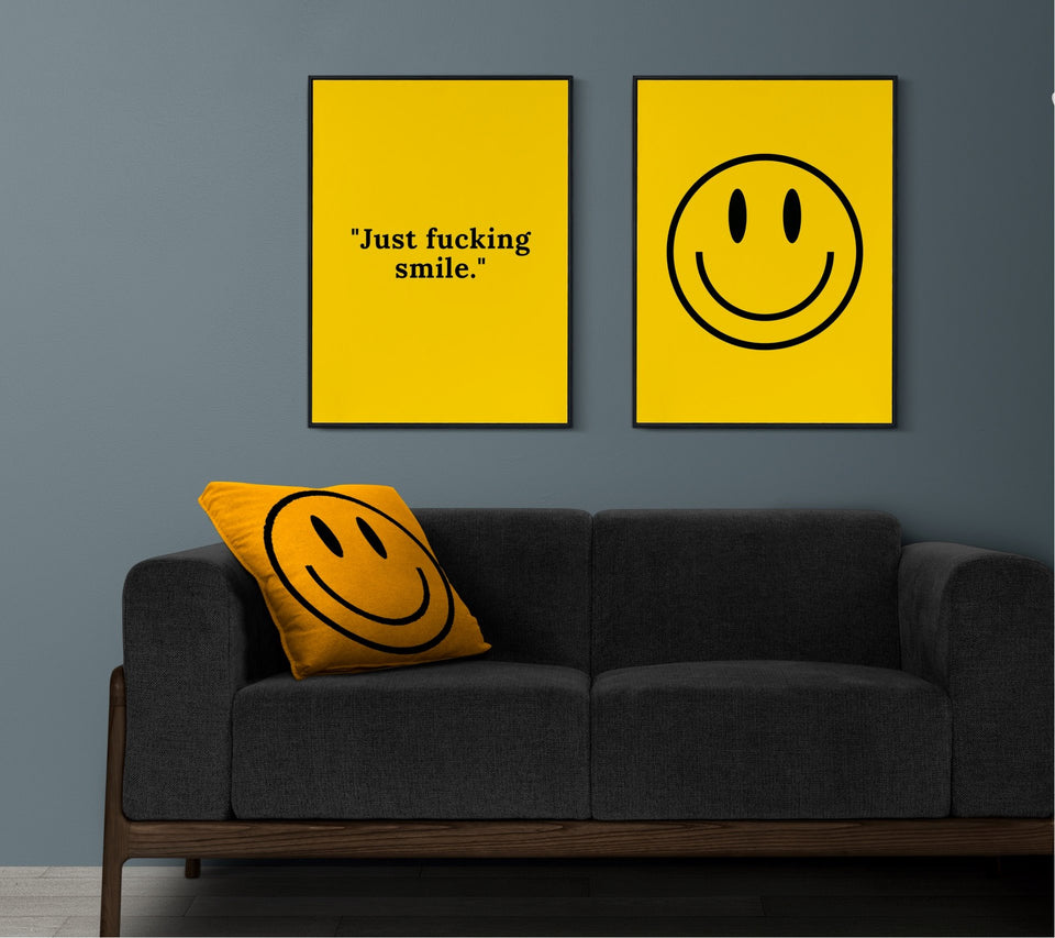 Smiley Fucking Smile Duo Print Set Posters, Prints, & Visual Artwork Punk Haus 