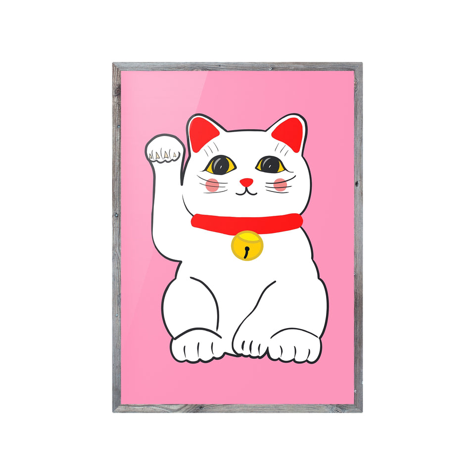 Lucky Cat Maneki Neko Pink Print Punk Haus 